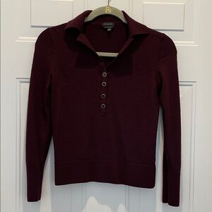Talbots Women's Burgundy Button Down Shirt